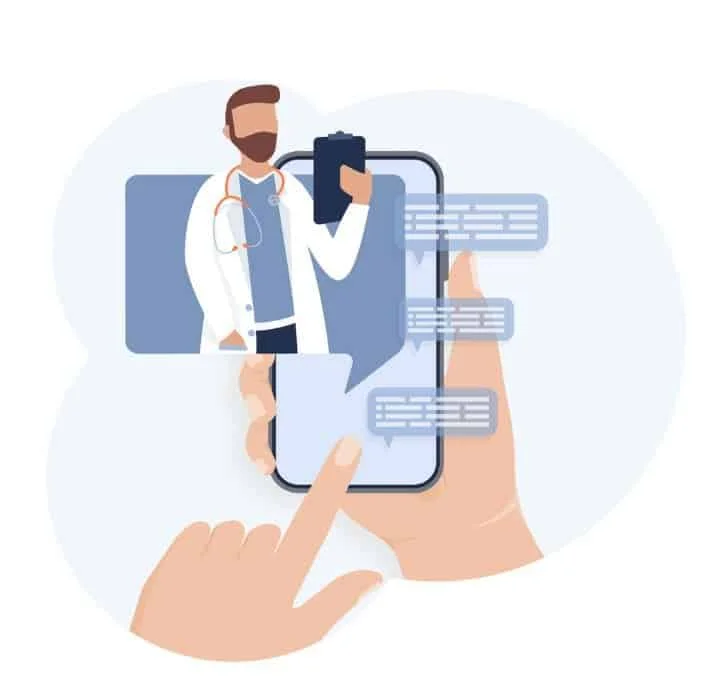 Illustration representing telehealth