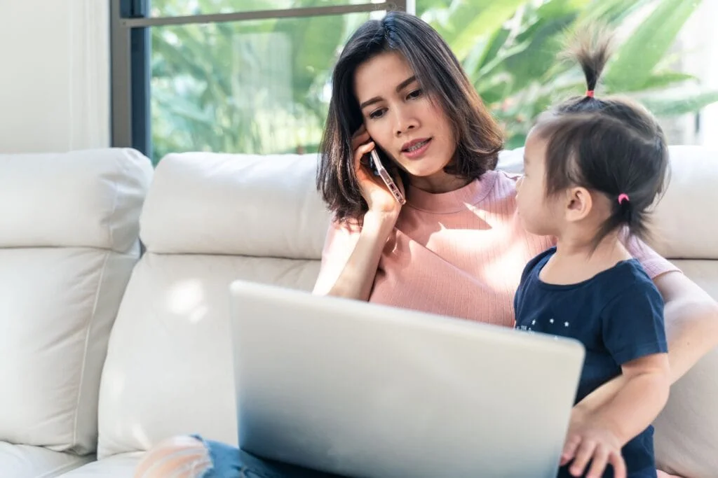 Mother and daughter on a telehealth consult for the article Navigating Emergency and Urgent Care in the Telehealth Era