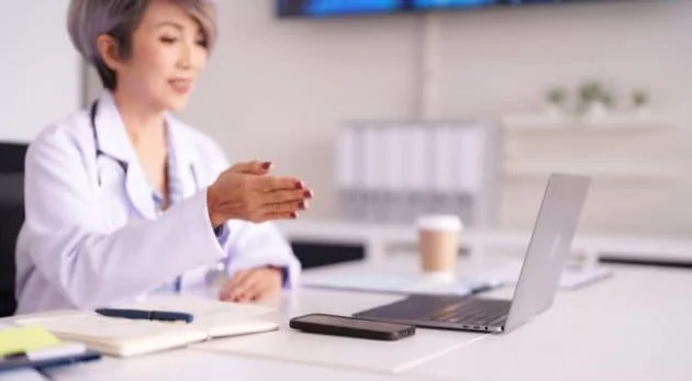 Medical professional on a telehealth consultation