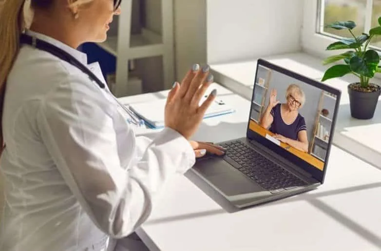 A Telehealth Provider on a Telehealth Consult for the Article The Evolution of Online Urgent Care