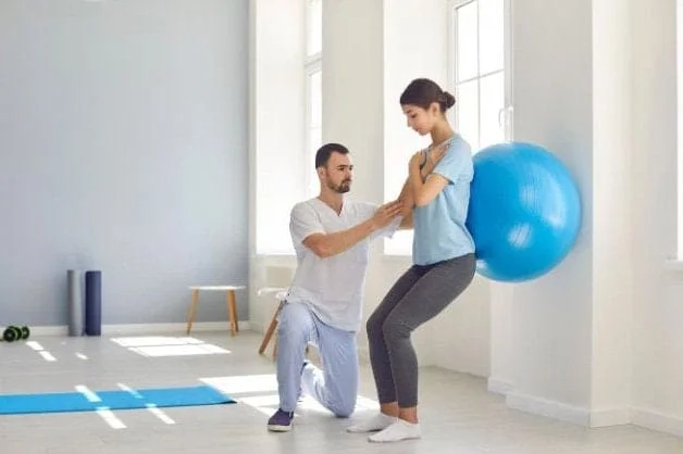 A physical therapy session