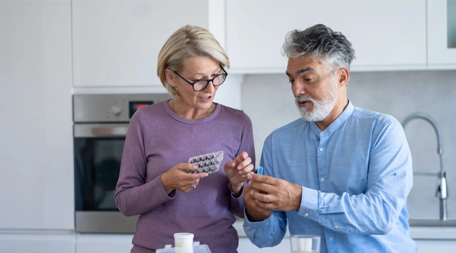 Patients reviewing medication history before a refill request