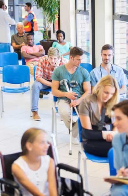 Picture of patients waiting in a hospital