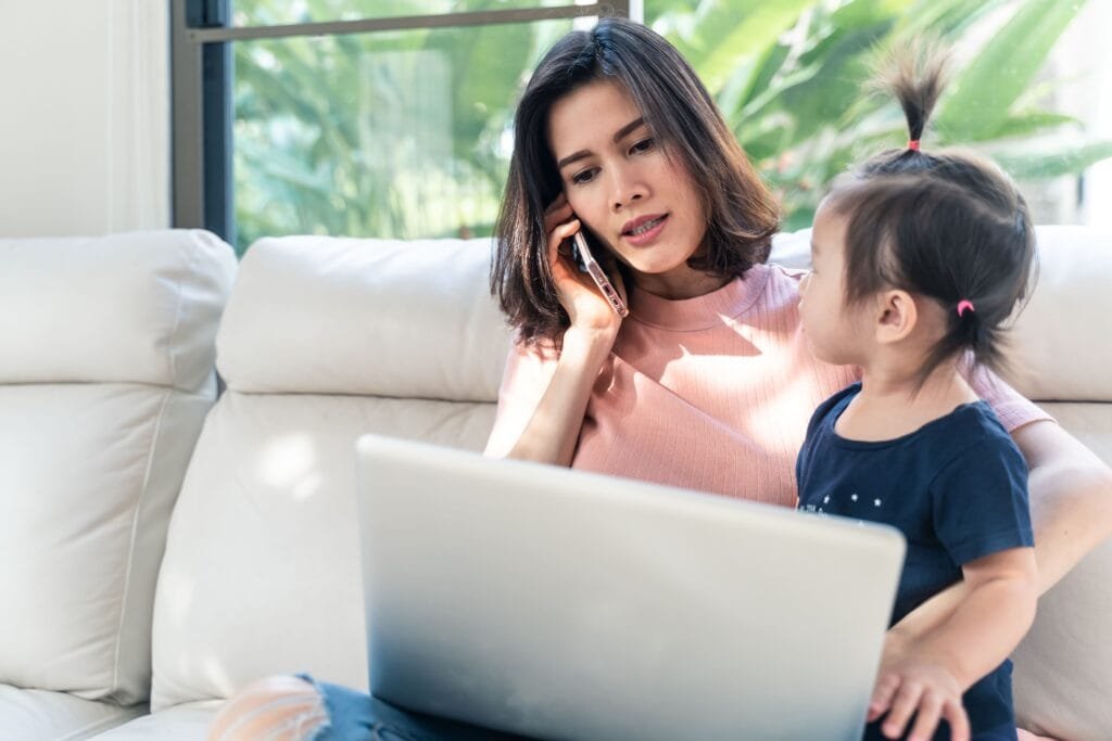 Mother and daughter on a telehealth consult for the article Navigating Emergency and Urgent Care in the Telehealth Era