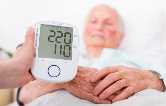 Photo of patient with high blood pressure