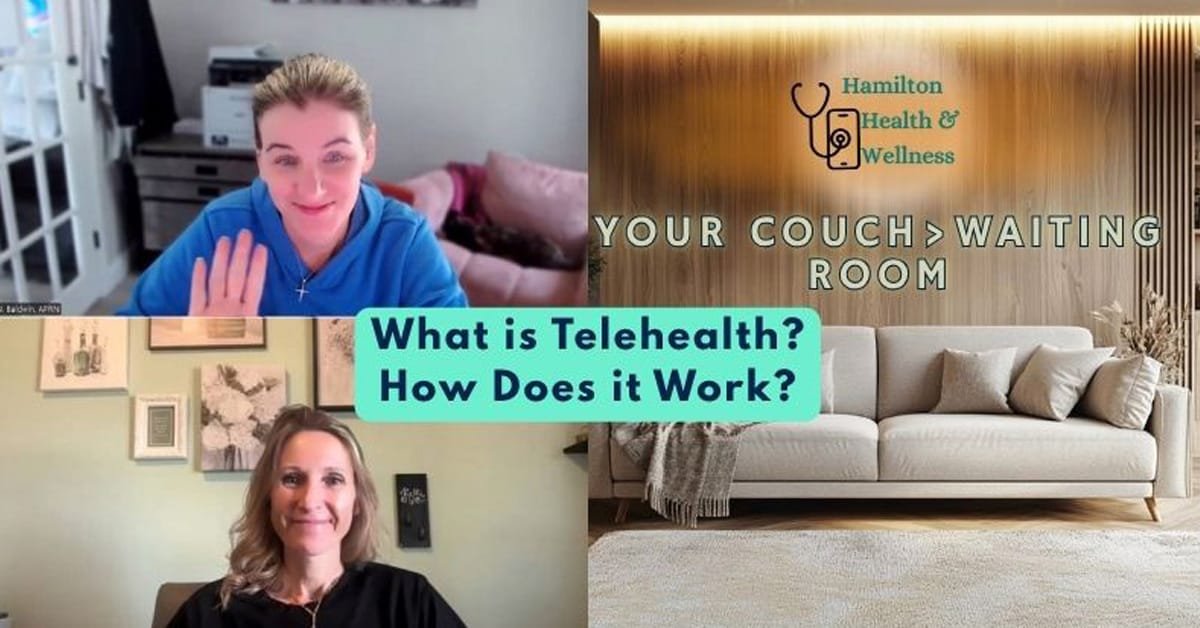 Composite photo of Nicole Baldwin, APRN, FNP-BC, and Kelli White,APRN, FNP-BC, with the text "What is telehealth and how does it work"